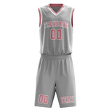 Custom Gray Light Pink Basketball Set
