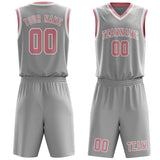 Custom Gray Light Pink Basketball Set