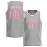 Custom Gray & Light Pink Colors Design Sports Basketball Jersey