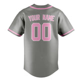 Custom Gray & Light Pink Colors Design Sports Baseball Jersey