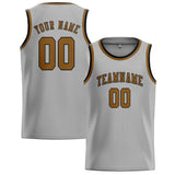 Custom Gray & Khaki Colors Design Sports Basketball Jersey