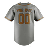 Custom Gray & Khaki Colors Design Sports Baseball Jersey