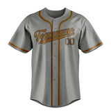 Custom Gray & Khaki Colors Design Sports Baseball Jersey