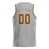 Custom Gray & Khaki Colors Design Sports Basketball Jersey