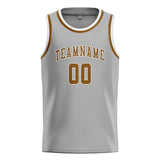 Custom Gray & Khaki Colors Design Sports Basketball Jersey