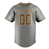 Custom Gray & Khaki Colors Design Sports Baseball Jersey