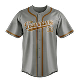 Custom Gray & Khaki Colors Design Sports Baseball Jersey