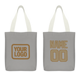 Custom Gray Light Khaki Canvas Tote Bag