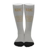 Custom Gray Light Khaki Knee-High Sock