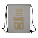 Custom Gray Light Khaki Drawstring Bag