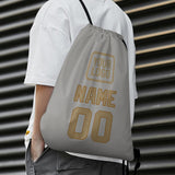 Custom Gray Light Khaki Drawstring Bag
