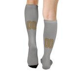 Custom Gray Light Khaki Knee-High Sock