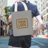 Custom Gray Light Khaki Canvas Tote Bag