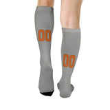 Custom Gray Orange Knee-High Sock