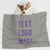 Custom Gray Light Purple Pet Blanket