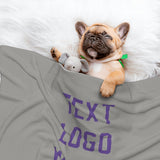 Custom Gray Light Purple Pet Blanket