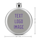 Custom Gray Light Purple Hip Flask