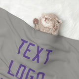 Custom Gray Light Purple Pet Blanket