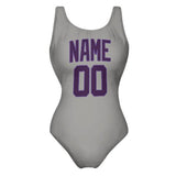 Custom Gray Purple Swimsuit