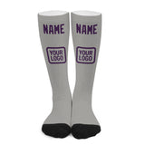Custom Gray Purple Knee-High Sock