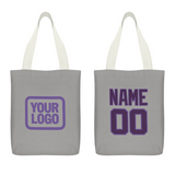 Custom Gray Purple Canvas Tote Bag