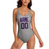Custom Gray Purple Swimsuit