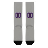 Custom Gray Purple Knee-High Sock
