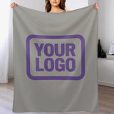 Custom Gray Light Purple Blanket