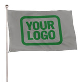 Custom Gray Emerald Green Flag