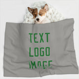Custom Gray Emerald Green Pet Blanket