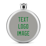 Custom Gray Emerald Green Hip Flask