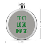 Custom Gray Emerald Green Hip Flask