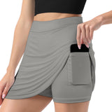 Custom Gray Emerald Green A-Line Skort