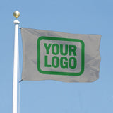 Custom Gray Emerald Green Flag