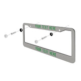 Custom Gray Emerald Green License Plate Frame