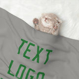 Custom Gray Emerald Green Pet Blanket