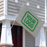 Custom Gray Emerald Green Flag