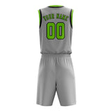 Custom Gray Emerald Green Basketball Set