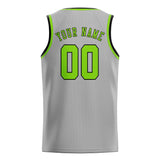 Custom Gray & Emerald Green Colors Design Sports Basketball Jersey