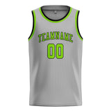 Custom Gray & Emerald Green Colors Design Sports Basketball Jersey