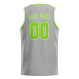 Custom Gray & Emerald Green Colors Design Sports Basketball Jersey