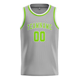Custom Gray & Emerald Green Colors Design Sports Basketball Jersey