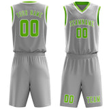 Custom Gray Emerald Green Basketball Set