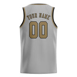 Custom Gray & Light Khaki Colors Design Sports Basketball Jersey