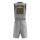 Custom Gray Light Khaki Basketball Set