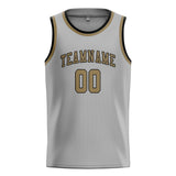 Custom Gray & Light Khaki Colors Design Sports Basketball Jersey