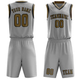 Custom Gray Light Khaki Basketball Set