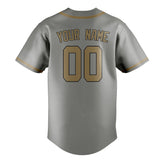 Custom Gray & Light Khaki Colors Design Sports Baseball Jersey