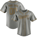 Custom Gray & Light Khaki Colors Design Sports Baseball Jersey