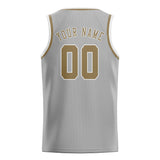 Custom Gray & Light Khaki Colors Design Sports Basketball Jersey